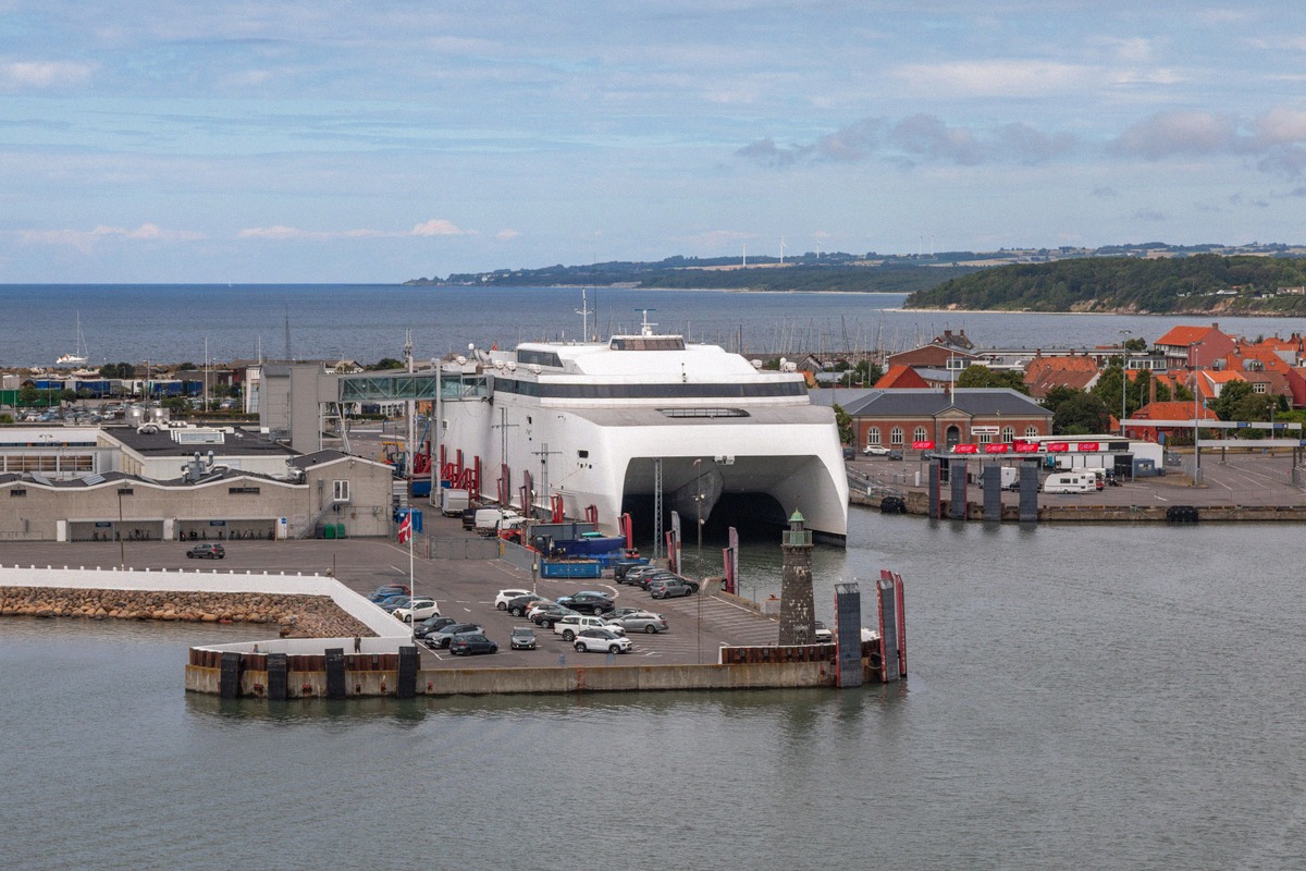 Bornholmslinjen catamaran ferry in the port of Rønne
