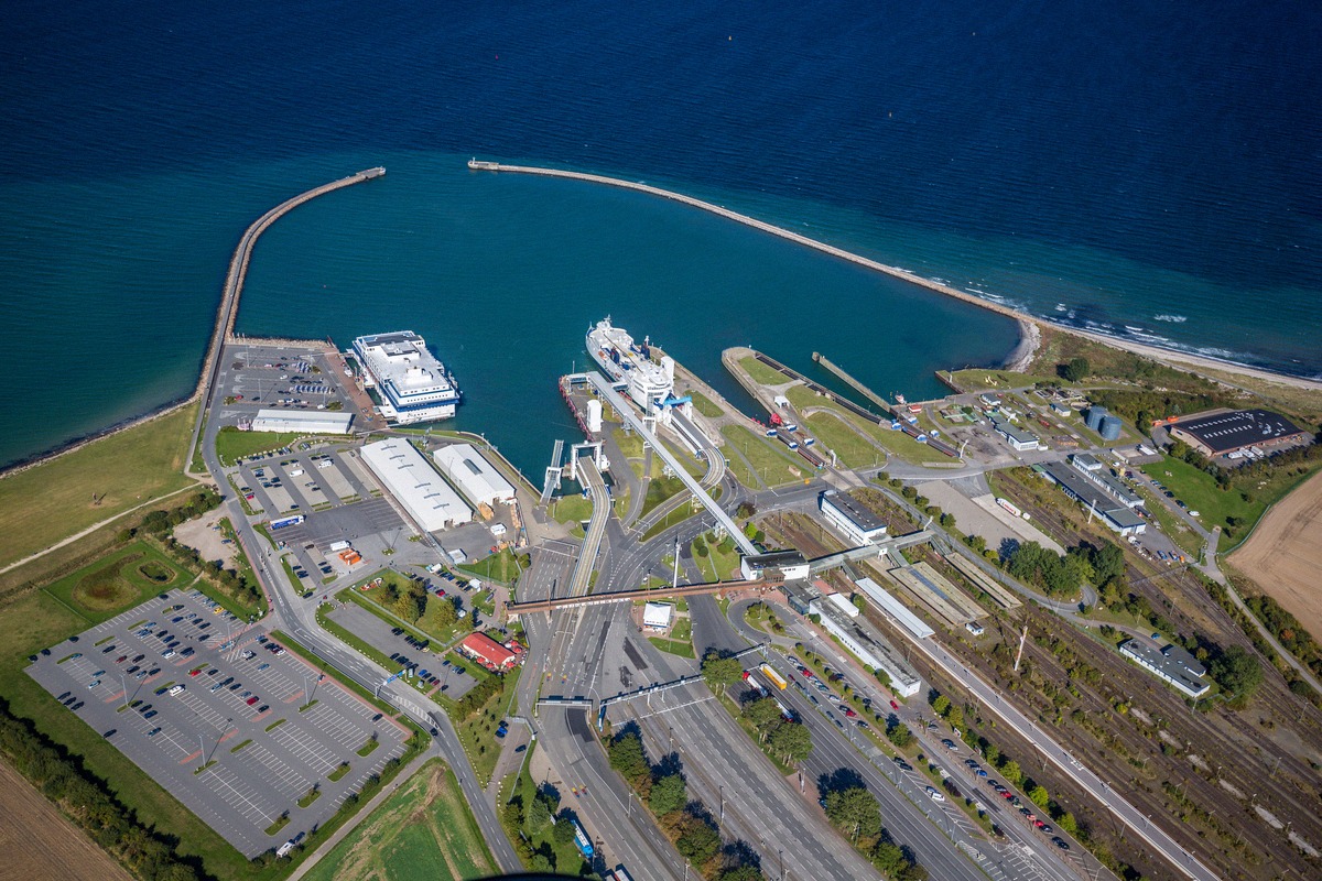 The ferry port of Puttgarden at the northern tip of Fehmarn, the starting point for the crossing to Rødby.