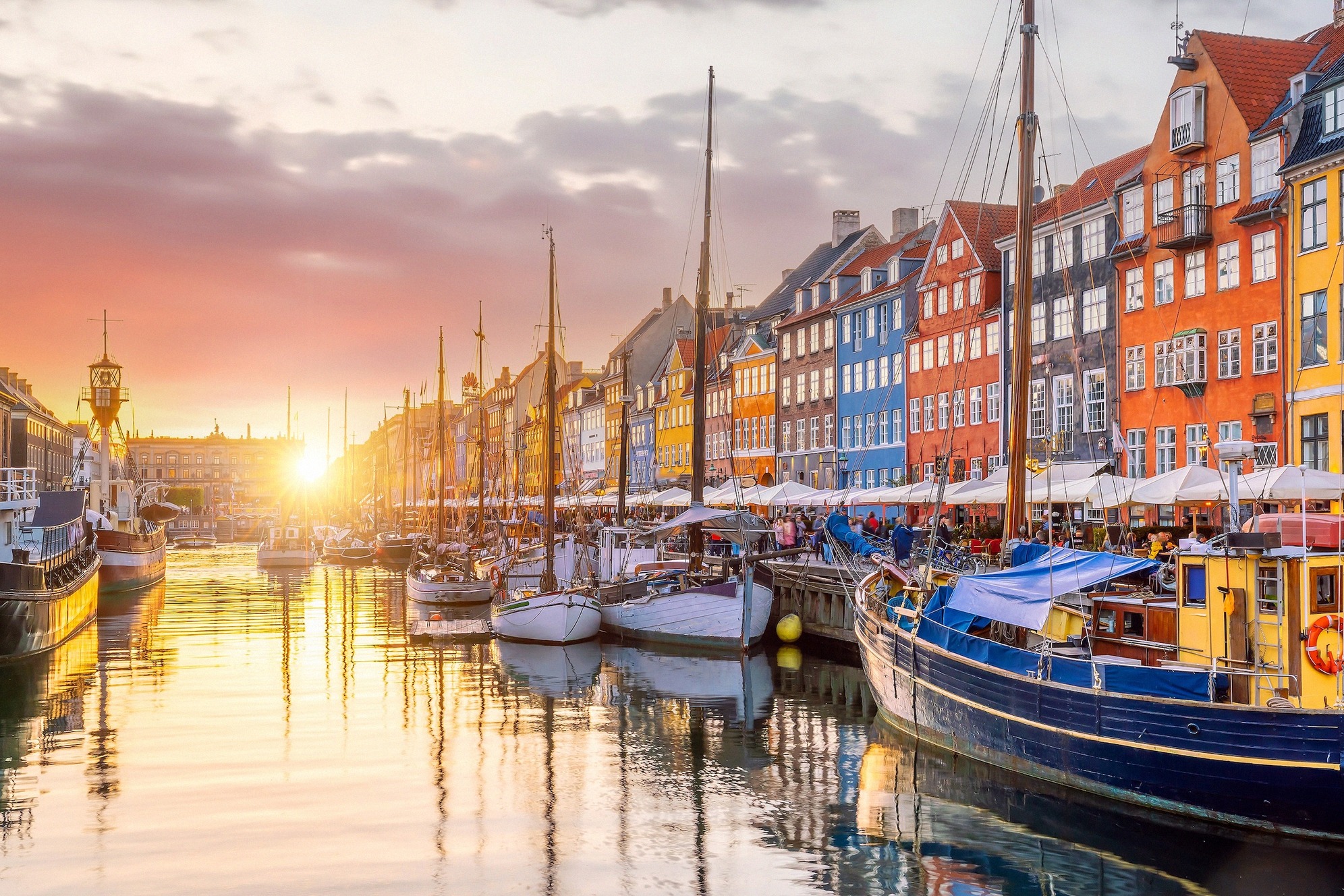 Nyhavn in Copenhagen, a good 40 km north of the ferry port of Køge