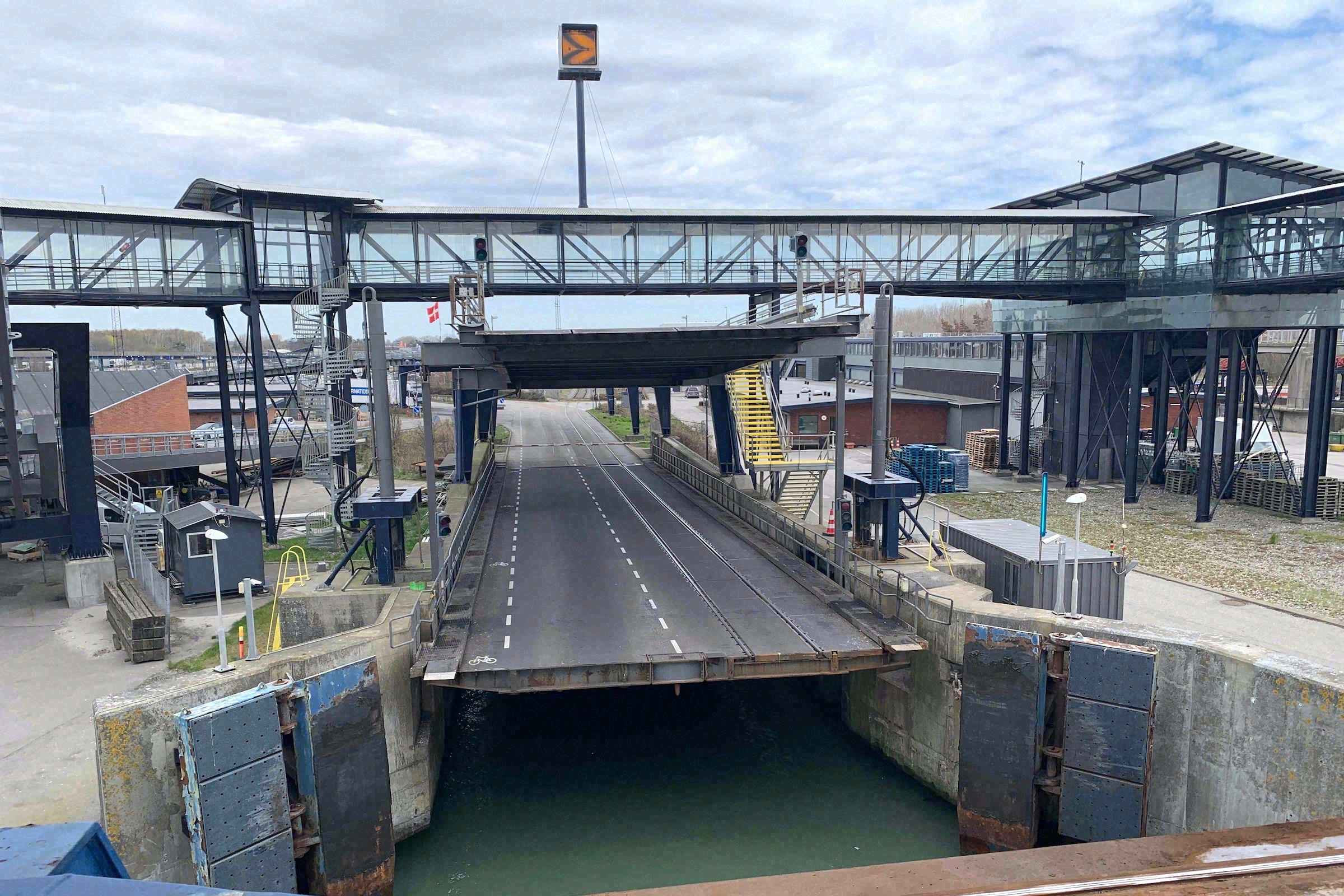 The loading ramp at the ferry port of Rødby, the endpoint of the Vogelfluglinie on the island of Lolland.