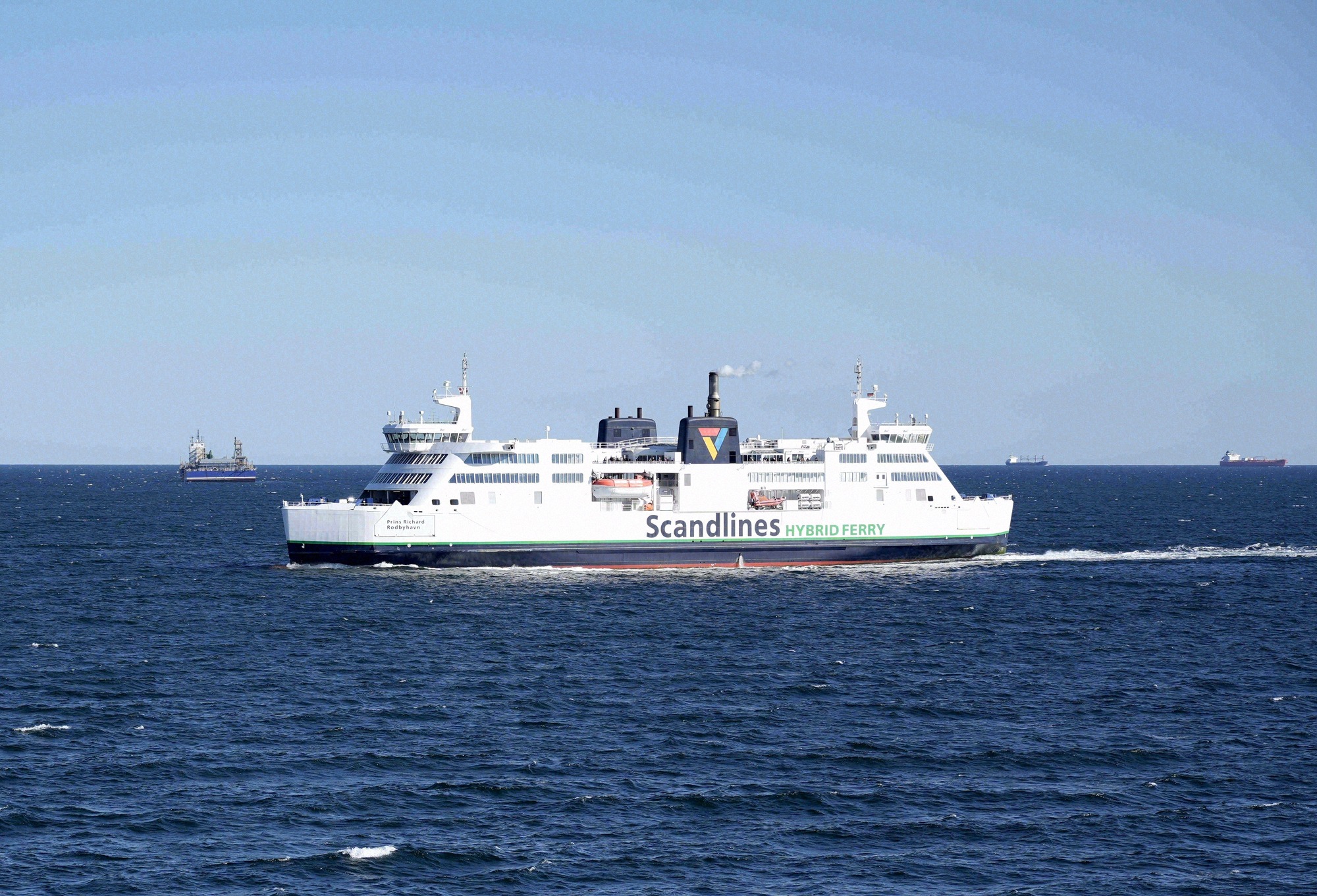 Scandlines hybrid ferry on the Baltic Sea between Germany and Denmark